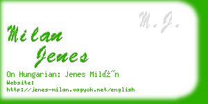 milan jenes business card